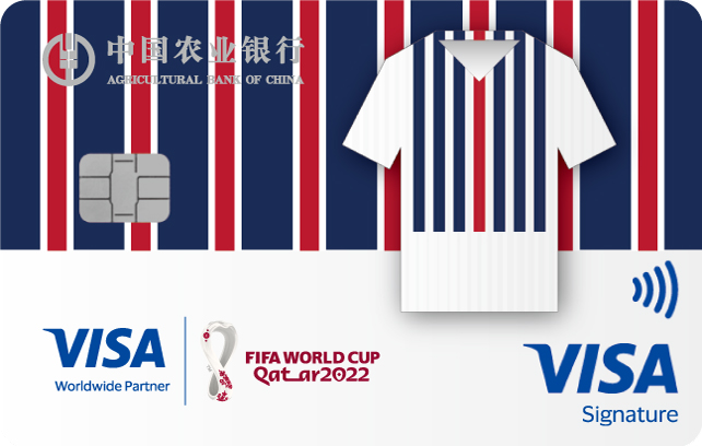 农业银行Visa FIFA世界杯主题信用卡(三狮军团-队服版)