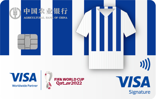农业银行Visa FIFA世界杯主题信用卡(天蓝大队-队服版)